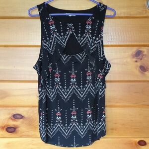 Maurices Black and Red Patterned Tank Top